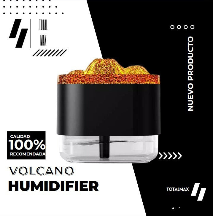 Humidificador volcán con luz de colores