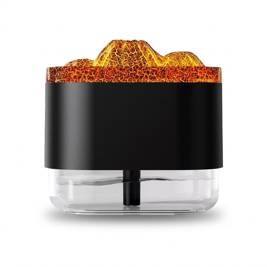 Humidificador volcán con luz de lava